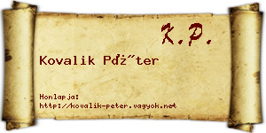 Kovalik Péter névjegykártya
