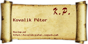 Kovalik Péter névjegykártya